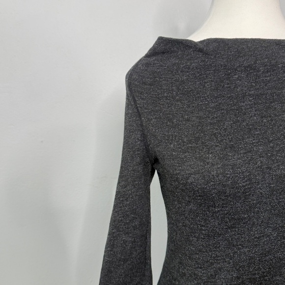 James Perse Charcoal Gray Cotton Knit Wide Neck Sheath Dress Small - Picture 3 of 12